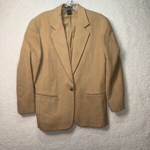 J. Crew Vintage 90s Camel Brown Tan Wool & Cashmere Blend Single Button Blazer 4